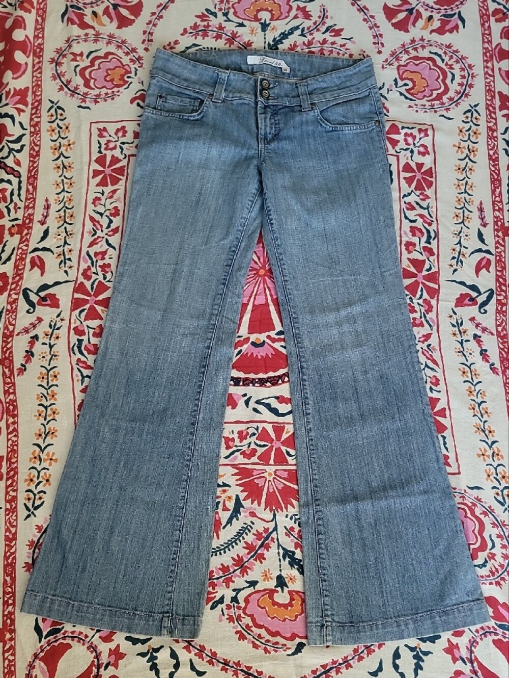 Level 99 Women's Light Wash Wide Leg Flare  Y2K Jeans